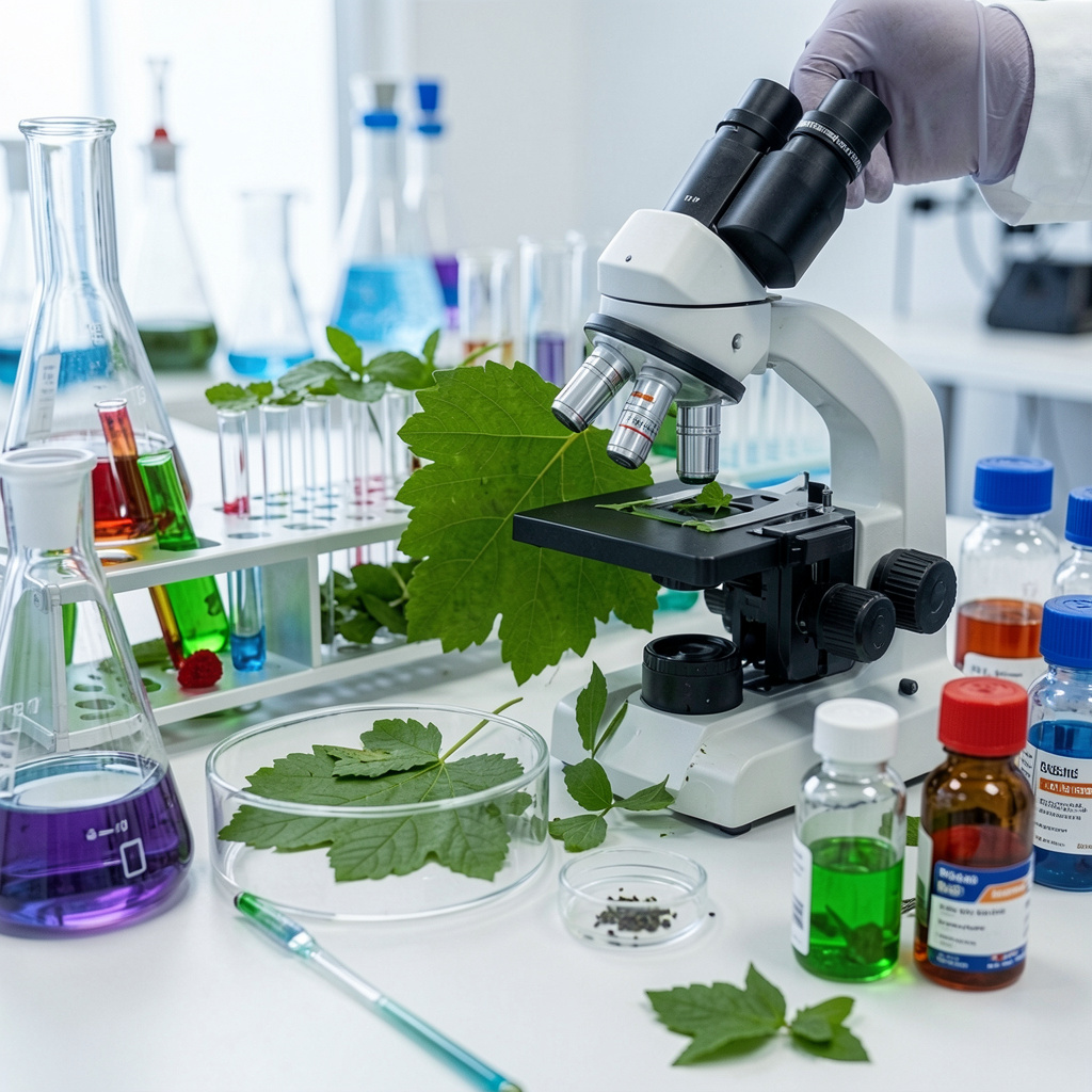 Scientific research of Norwegian botanical ingredients in modern laboratory